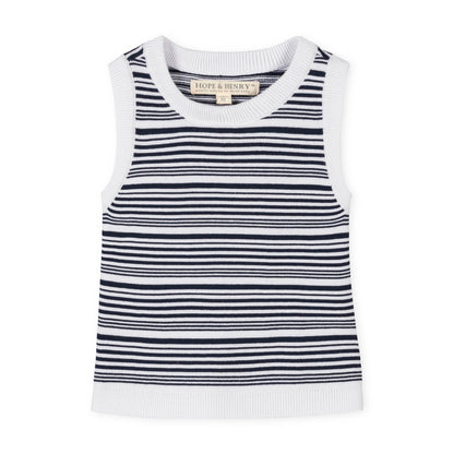 Organic Sweater Tank (Navy Stripe)