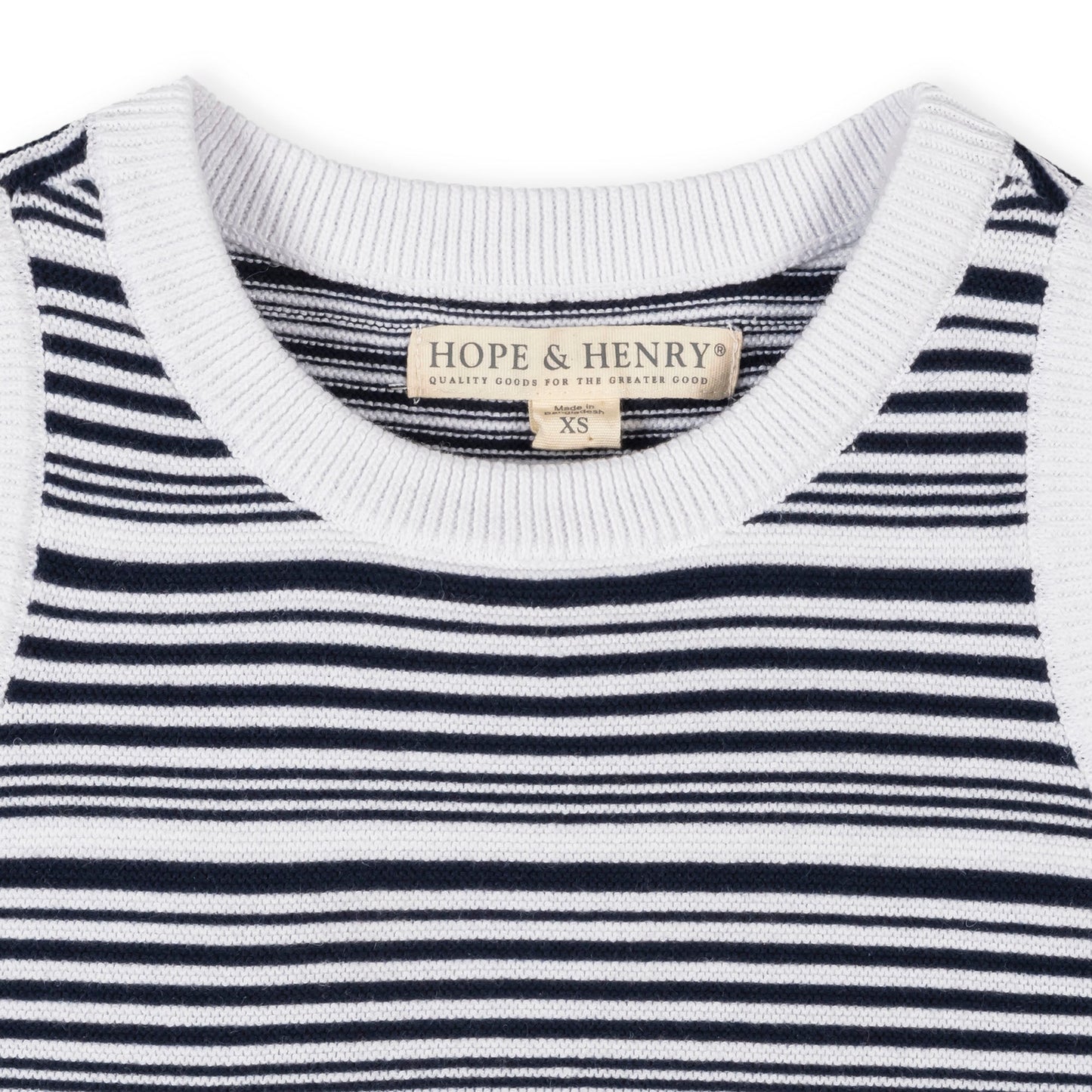 Organic Sweater Tank (Navy Stripe)