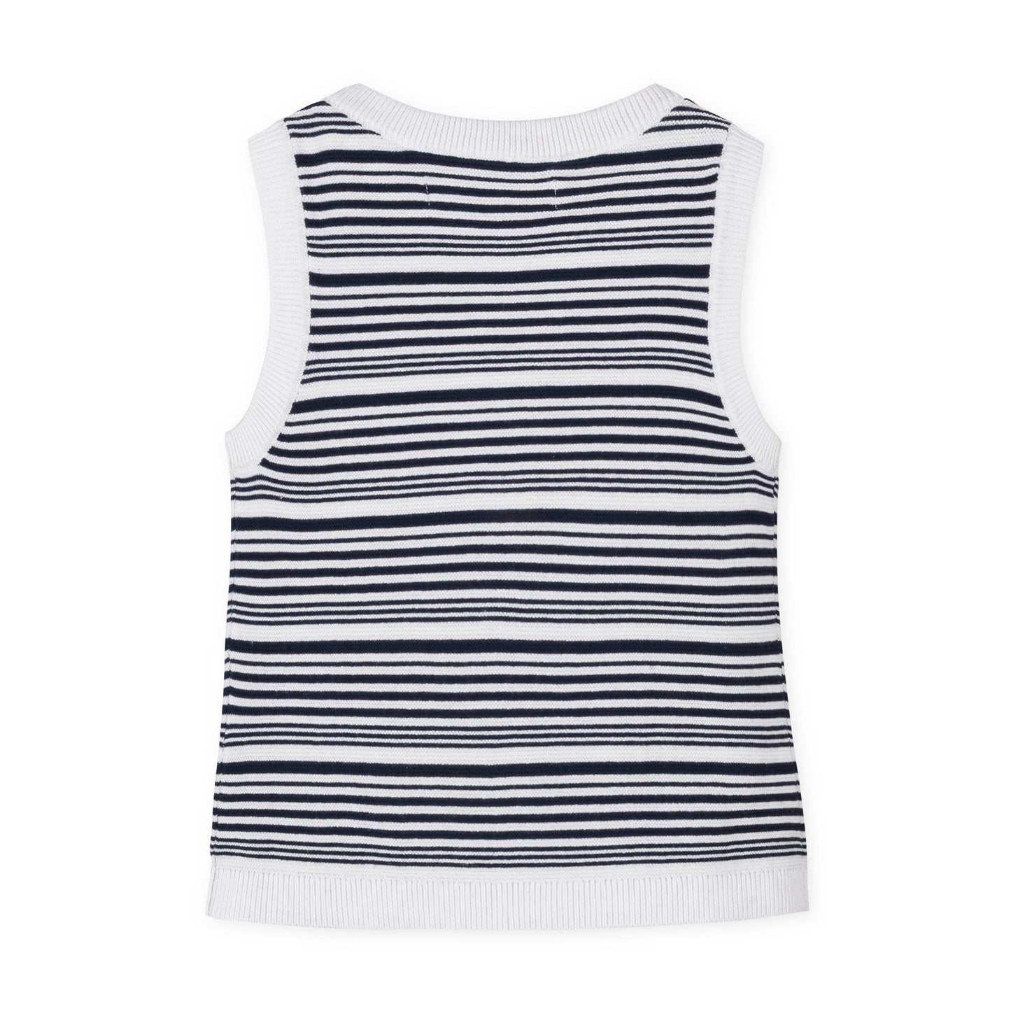 Organic Sweater Tank (Navy Stripe)