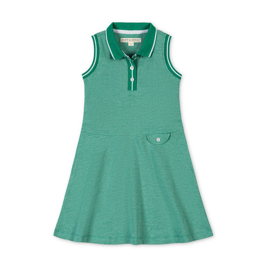Organic Pique Polo Dress (Kelly Green)