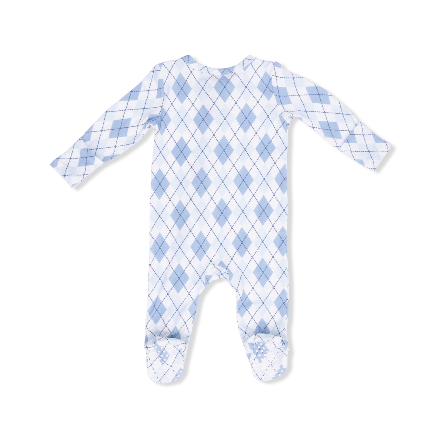 Blue Argyle 2 Way Zipper Footie