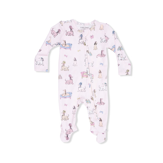 Fancy Hounds w/ Bows Zipper Footie