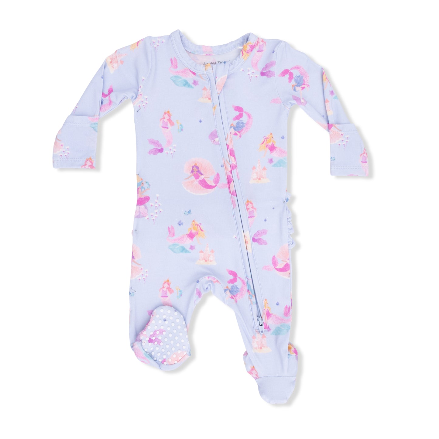 Mermaid Princesses 2 Way Ruffle Back Zipper Footie