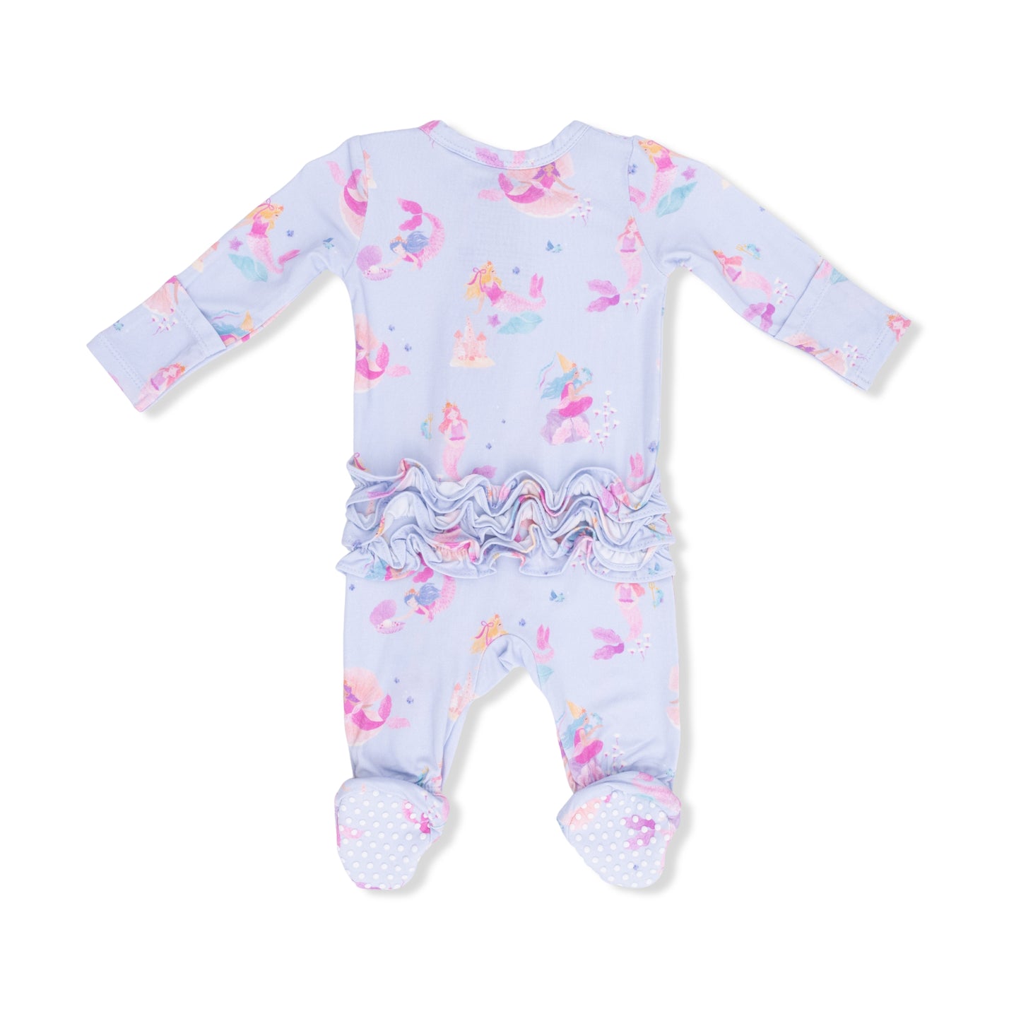 Mermaid Princesses 2 Way Ruffle Back Zipper Footie