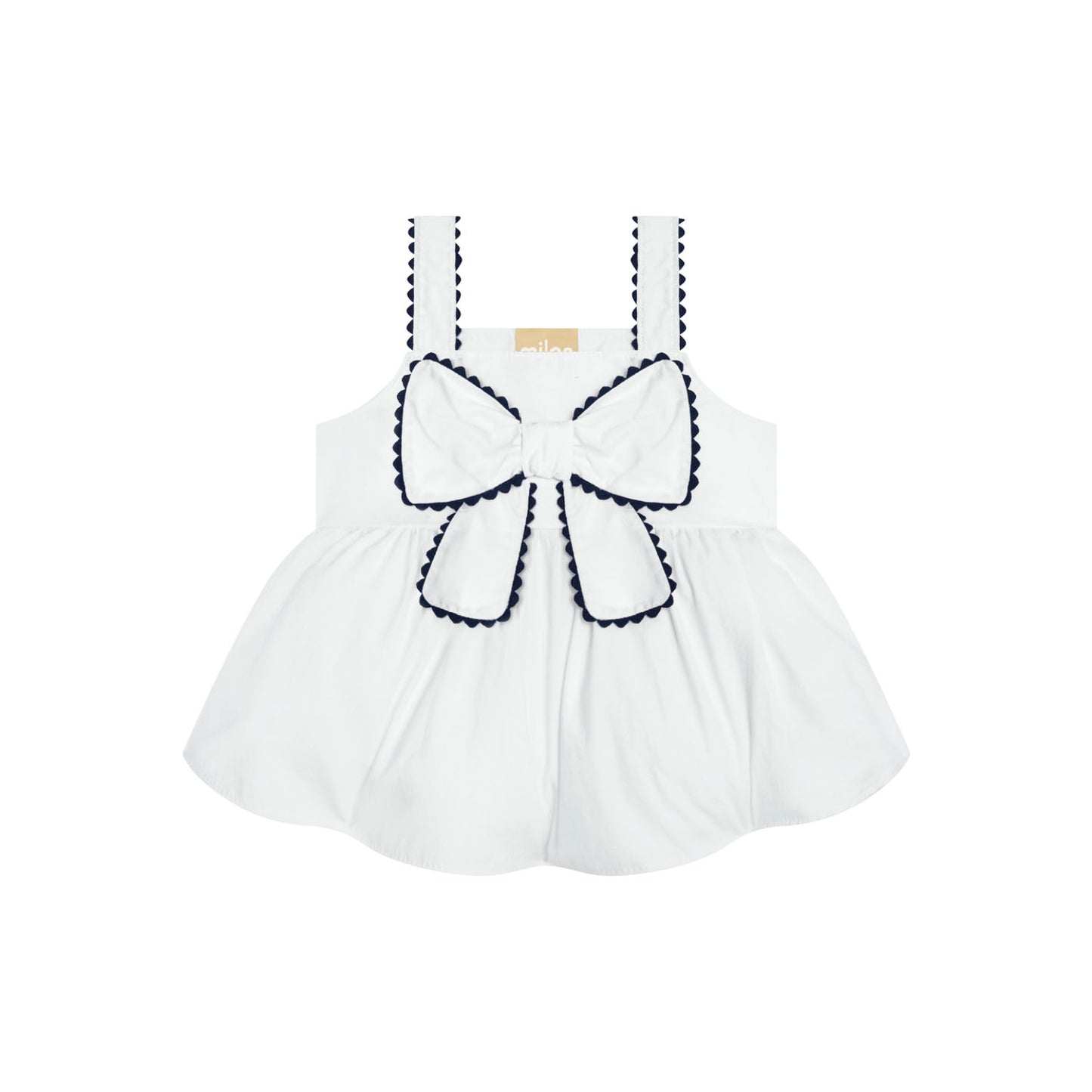 Navy Scallop Bow Bubble Set