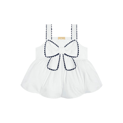 Navy Scallop Bow Bubble Set