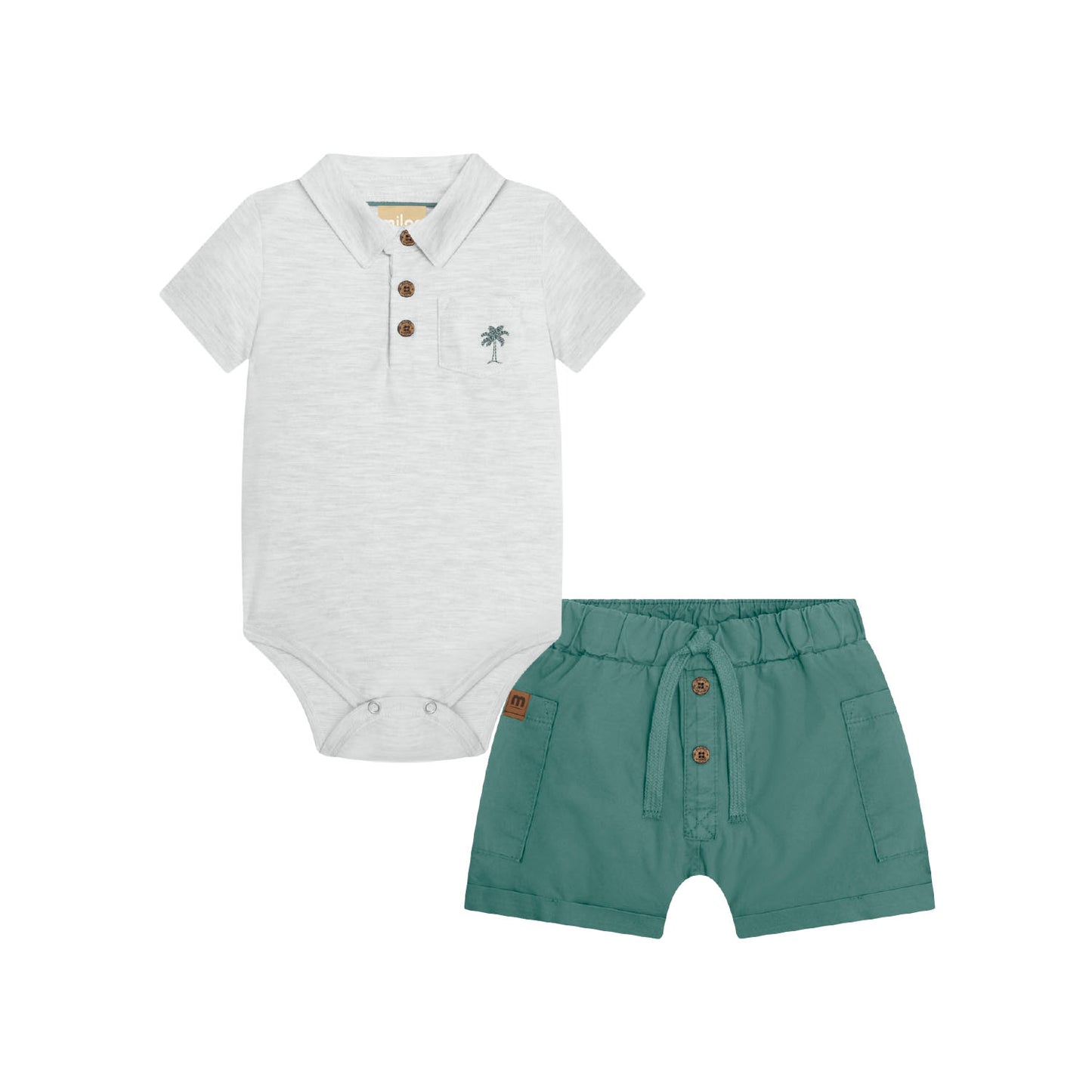 Palm Pocket Polo Bodysuit Set