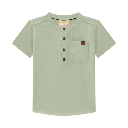 Soft Sage Henley Tee