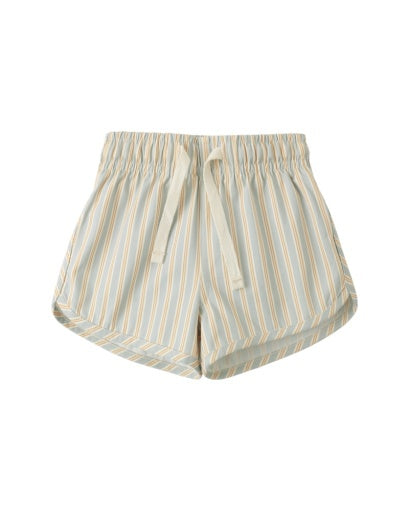 BOYS SWIM SHORT BLUE + BUTTERSCOTCH STRIPE