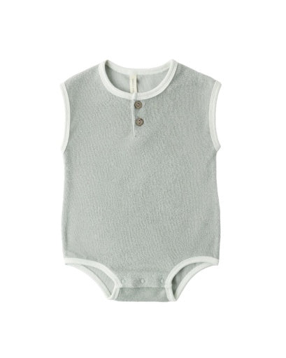 TERRY CLOTH ROMPER SAGE