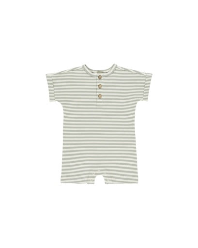SHORT SLEEVE ONE-PIECE || SAGE STRIPE
