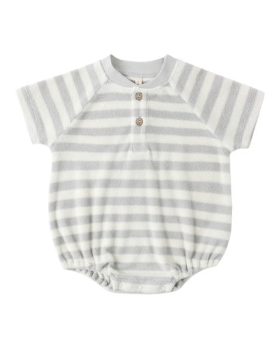 TERRY HENLEY ROMPER SKY STRIPE