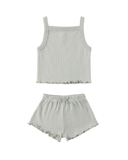 POINTELLE TANK + SHORTIE SET SAGE