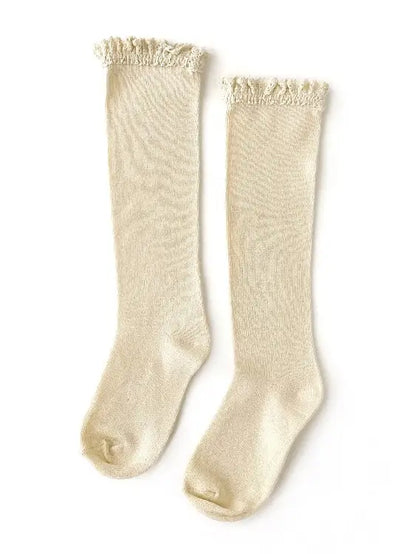 Lace Top Knee Highs - VANILLA